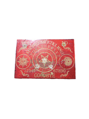 Quija board-dried flowers- genuine selenite-resin-red-gold-altar-ceremonial-divination